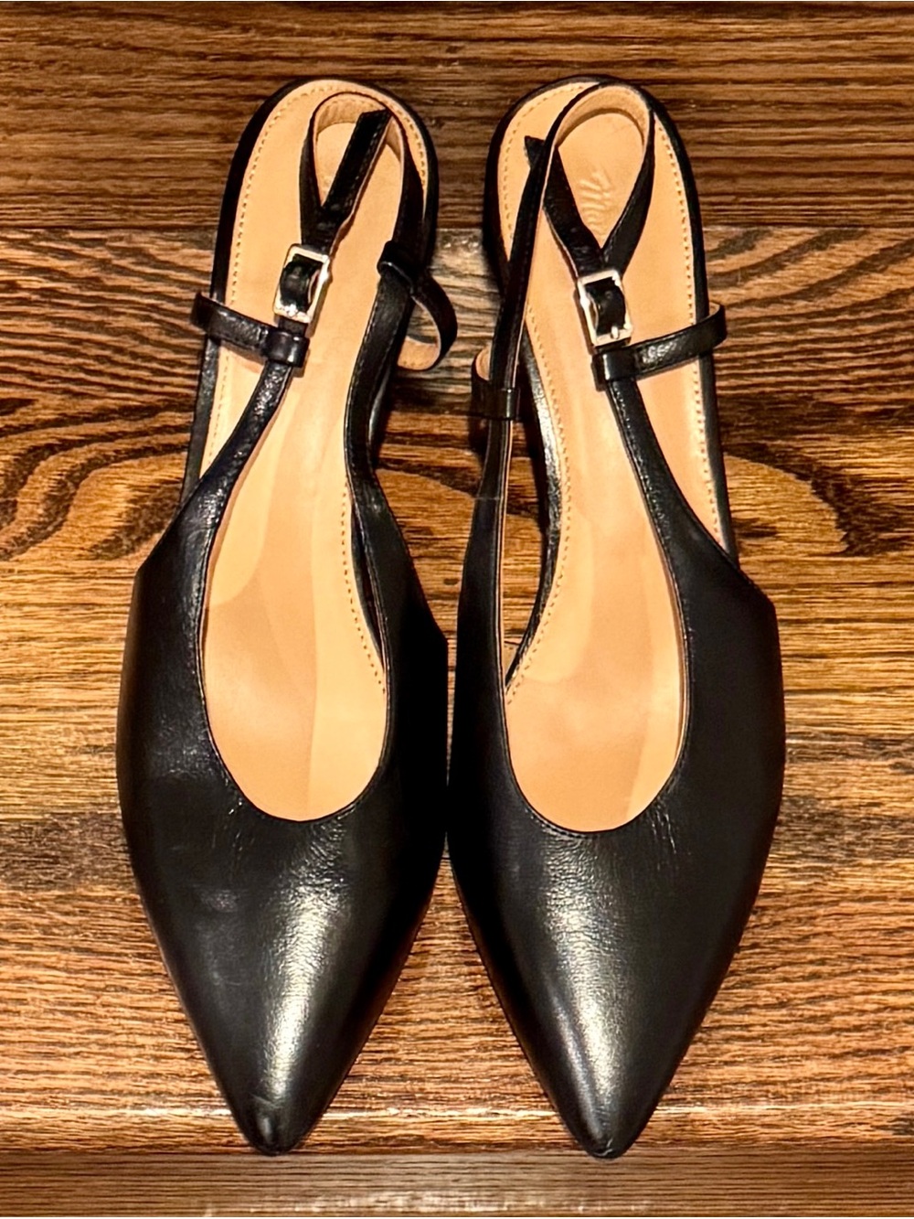 Madewell Debbie Slingback Pump in Black Leather | Size 11M